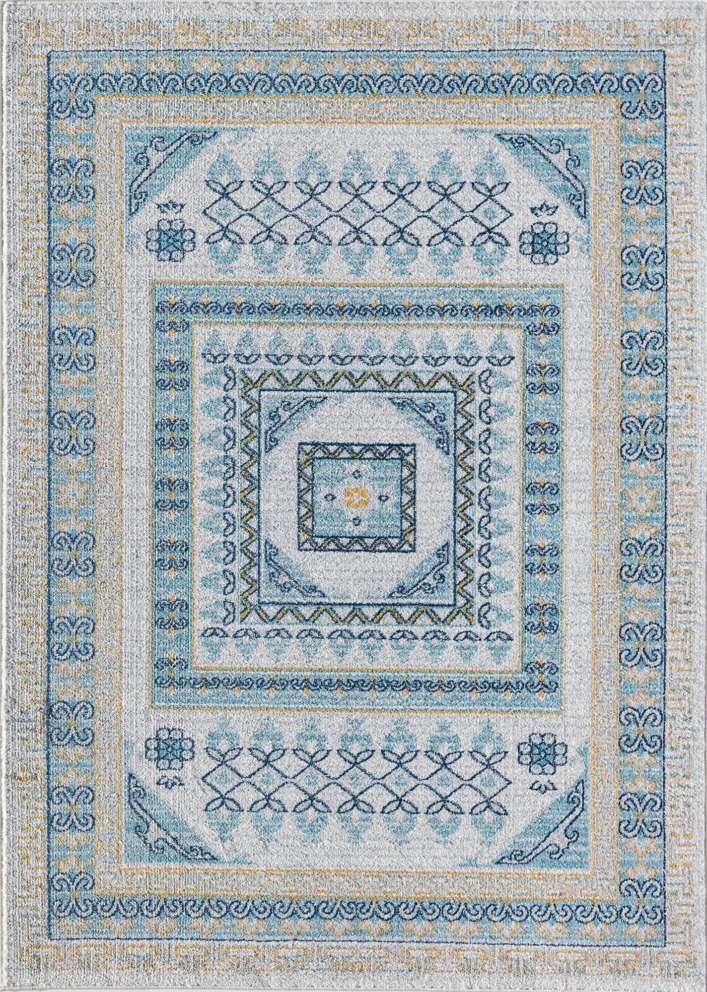 Harper HY40G Morning Glory Abstract Vintage Gray Area Rug, 5'3" x 7'0"