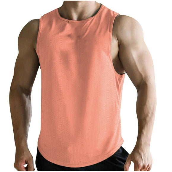 CHGBMOK Mens Tank Tops Summer Fashion Casual Solid Color Fitness Sportswear Round-Neck Tank Top Sizes M-3XL