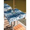 thumbnail image 2 of Outdoor Tablecloth with Umbrella Hole for Patio/Picnic/Party/Camping, Vintage Blue Coastal Waterproof Table Cloth Square Cover Washable, Beach Coral Starfish Modern Abstract (60"x 60"), 2 of 9