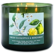 Fresh Eucalyptus Bergamot Aromatherapy Candle 3 Wick Large Soy Scented Candles Fresh 15.8 Oz