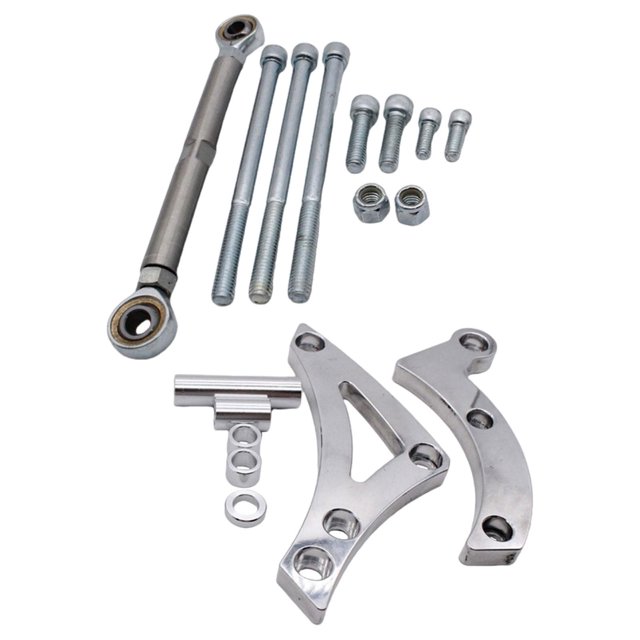 Soporte del alternador,Soporte de alternador de aleación de aluminio compatible,Varilla de ajuste de acero inoxidable del soporte del alternador,Soporte de generador de repuesto directo