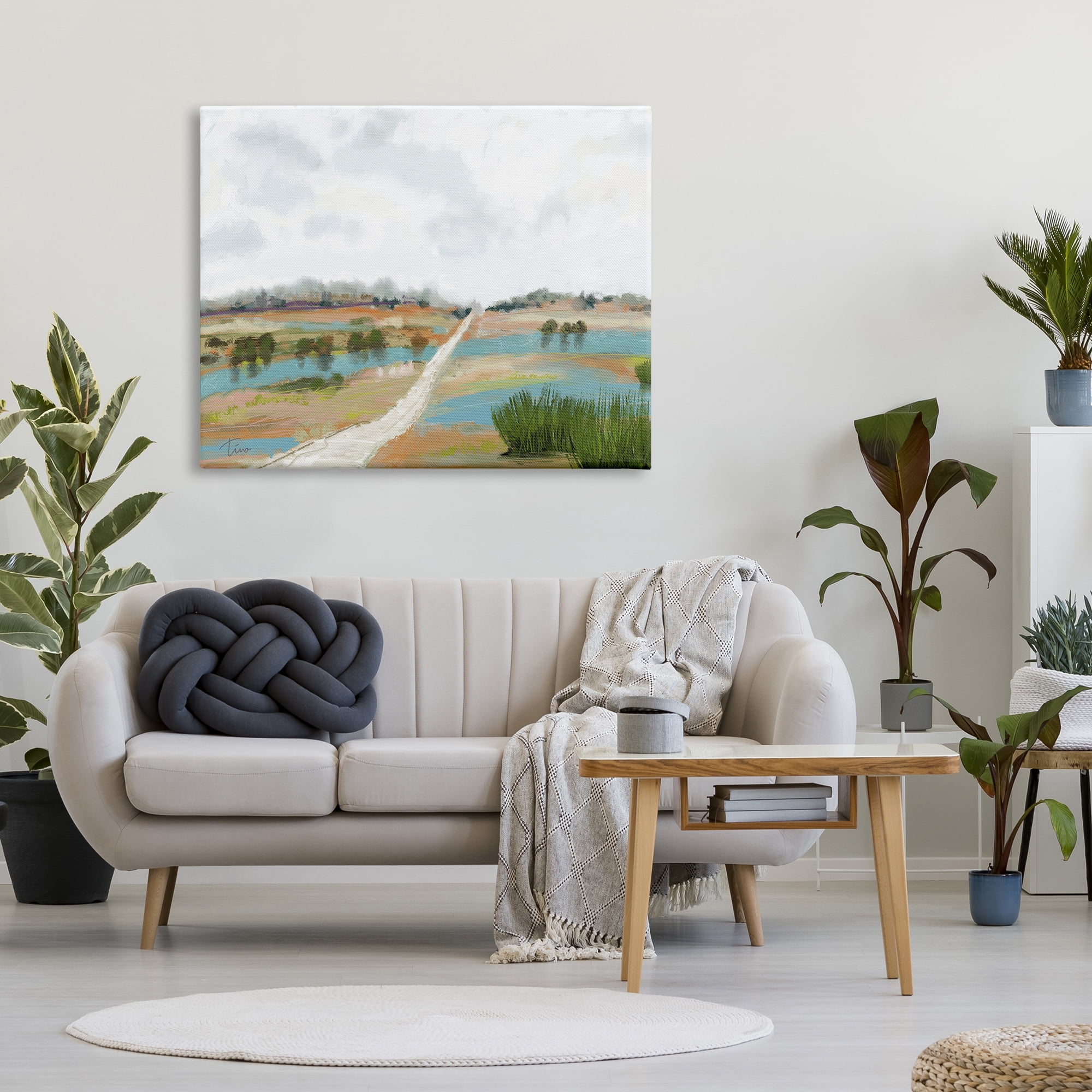 Stupell Industries Abstract Path Landscape Landscape Painting Gallery Wrapped Canvas Art Print Wall Art, 48 x 36