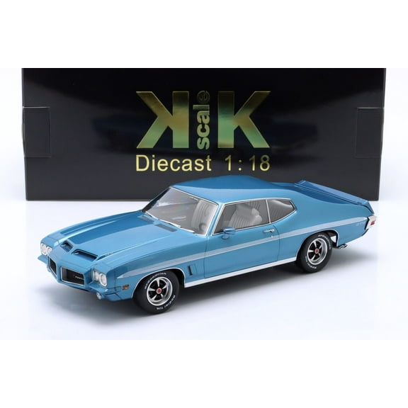 KK Scale 1972 Pontiac LeMans GTO Light Blue Metallic 1:18