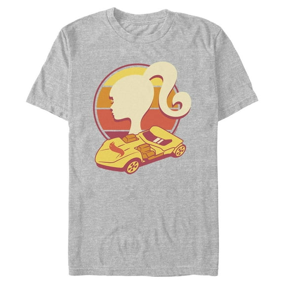 Mens Mattel Retro Barbie and Hot Wheels Silhouette T Shirt