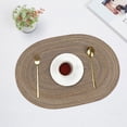 thumbnail image 4 of CSCHome Placemats Kitchen Table Decorative Mat Anti-Slip and Anti-Scald Polyester and Cotton Mat 19.7x13.8inch (Brown), 4 of 5