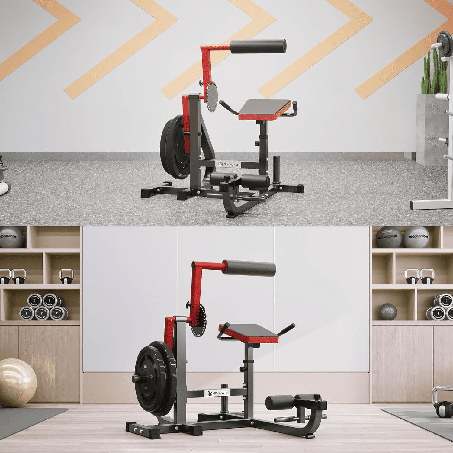GYHPD Ab/Back Machine, AB Crunch Back Extension Machine with Armrests, Adjustable Core Muscle Strength Training Machine, AB Workout Machine for Upper Body Workout, Home Gym Equipment