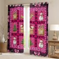 thumbnail image 2 of Manfei Pink Christmas Patchwork Curtains Pack of 2 (42x84 Each), Xmas Tree Snowman Curtains Blackout, Kawaii Princess Ribbon Bow Bedroom Curtains, Curtains Blackout Home Decor, 2 of 6