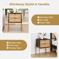 thumbnail image 4 of Veanerwood Black and Gold Rattan Nightstand, 4 of 9