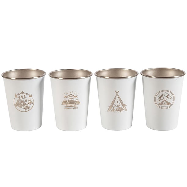 Acero Inoxidable Taza De Camping Copa De Vino Taza De Café Picnic Vaso Para Beber Barbacoa Cerveza Vaso 4 Piezas Conjunto 4 Uds Al Aire Libre 304 Taza matsuzay HA019307-00