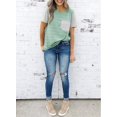 thumbnail image 2 of Blouses T-Shirts Décontractées à Manches Courtes à Blocs de Couleur Rayés pour Femmes, 2 of 6
