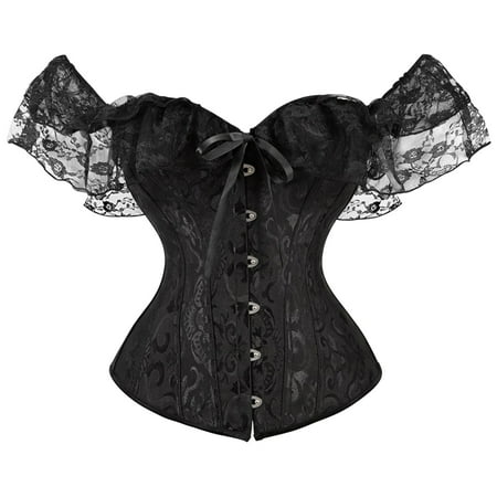 

HZEWLS Corset Top Retro Style Soft Breathable Comfortable for Masquerade (Black XL)