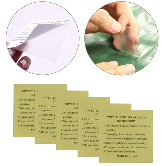 Dailihome Inflatable Repair Patch Kit, 5 PC Clear Waterproof Vinyl Tape for Swimming Pools and Inflatable Rings, Heavy Duty Self Adhesive Repair Patches for Tents
