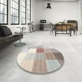 thumbnail image 4 of Ahgly Company Machine Washable Indoor Square Contemporary Dark White Beige Area Rugs, 5' Square, 4 of 7