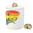 thumbnail image 3 of Pride Piggy Bank, LGBT Gay Lesbian Parade Love is Love Hand Writing Paint Strokes, Ceramic Coin Bank Money Box for Cash Saving, 3.6" X 3.2", Multicolor, by Ambesonne, 3 of 4