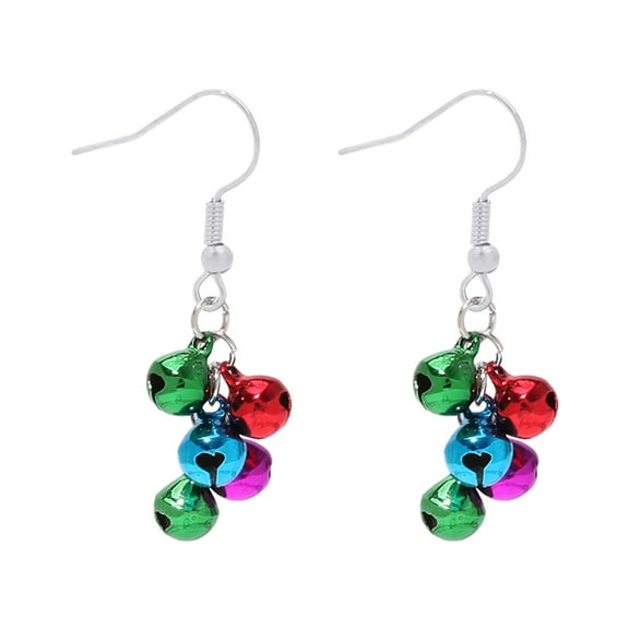 SUSHANG Christmas Earrings Christmas Tree Bell Earrings Christmas Creative Holiday Party Earrings Jewelry Hoop Earrings Women