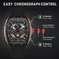 thumbnail image 4 of Watches for Men Multifunction Moon Phase Calendar Wrist Watches Luxury Quartz Waterproof Watch with Silicon Strap Gift for man, 4 of 8