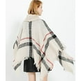 thumbnail image 4 of CoCopeaunt Women Pullover Shawl Wraps High Collar Loop Yarn Poncho Winter Plaid Sweater Cardigan Cape, 4 of 6