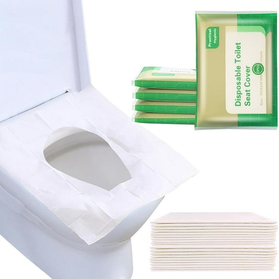 Toilet Seat Covers Disposable, 50pcs Flushable Travel Disposable Toilet Seat Covers for Adults Kids Potty Training, Travel Essential Accessories for Airplane, Road Trips, Camping
