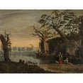 thumbnail image 2 of Knud Baade 18x15 Gold Ornate Wood Frame and Double Matted Museum Art Print Titled - Landscape, 2 of 4