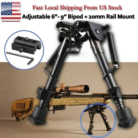 CVLIFE 6-9 Inches Rifle Bipod, Tactical Adjustable Spring Return w/ 20mm Picatinny Rail Mount Adapter, for (Best Bipod For 17 Hmr)