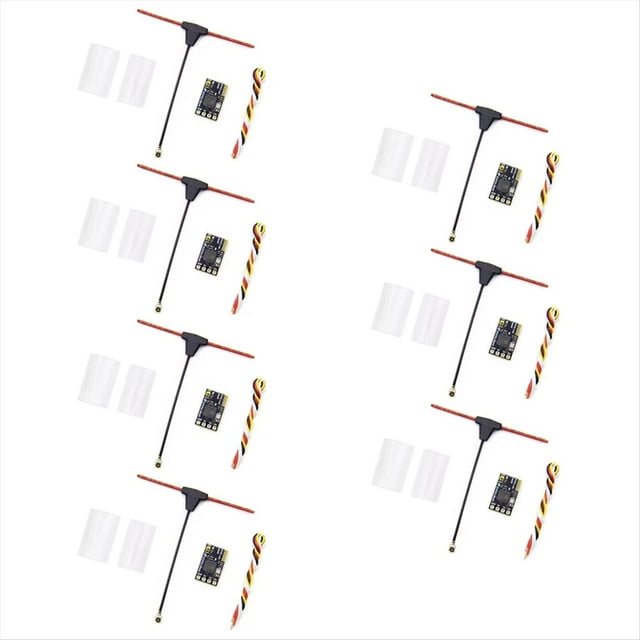 Receptor ELRS de 7 Piezas, Receptor NANO ExpressLRS de 2,4 GHz CRSF con Antena Tipo T para Piezas de Drones de Desplazamiento RC FPV