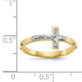 thumbnail image 2 of Bague Chapelet Crucifix en Or Jaune Plaqué Rhodium 14K, 2 of 2