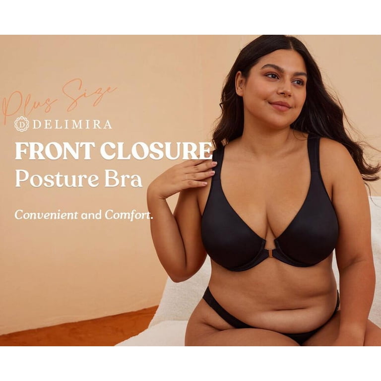 DELIMIRA Full Coverage Plus Size Seamless Bra - Underwire & Padded, Lipstick Red 40F - Comfortable Everyday Wear For Women