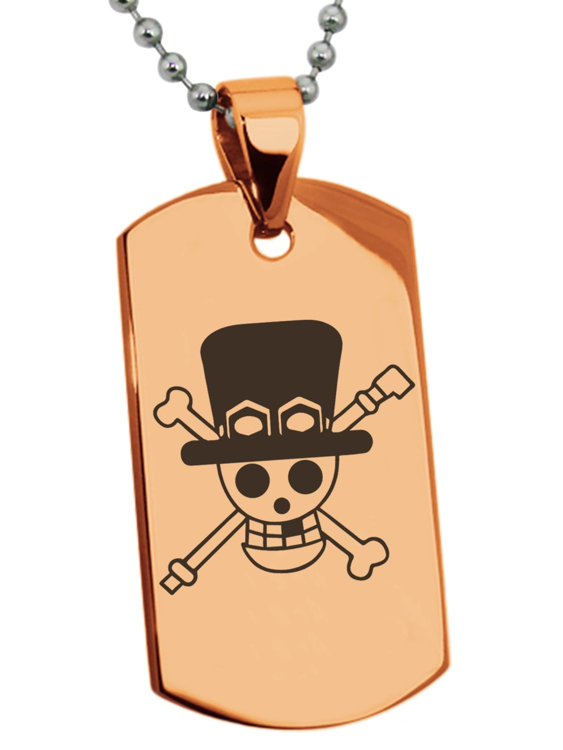 Tioneer Stainless Steel One Piece Sabo Pirate Skull Flag Engraved