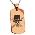 thumbnail image 4 of Tioneer Stainless Steel One Piece Sabo Pirate Skull Flag Engraved Dog Tag Pendant Necklace, 4 of 4