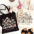thumbnail image 5 of [Cute Teacher Tote] Durable Jute Fabric Personalized Teacher Tote Bag | Custom Name Wildflowers Design, Spacious Gift for Teacher Appreciation Day, Mother's Day, Groovy Cute Teacher Gift, Chic Minima, 5 of 9