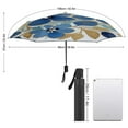thumbnail image 2 of TEMU Blue Floral Print Rain Umbrella Sun Protection Sun Umbrella Parasol Folding Umbrella Black Glue, 2 of 9