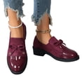 thumbnail image 4 of Willtoo Women's Retro Bowknot Loafers Breathable Slip-On Platform Loafers Chunky Heel Comfortable Round Toe Shoes Low Heel Dressy Walking Work Shoes, 4 of 5