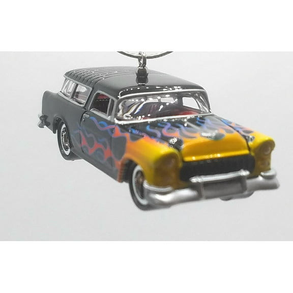 Christmas Ornament for 1955 Chevy Nomad Black Flames Decal