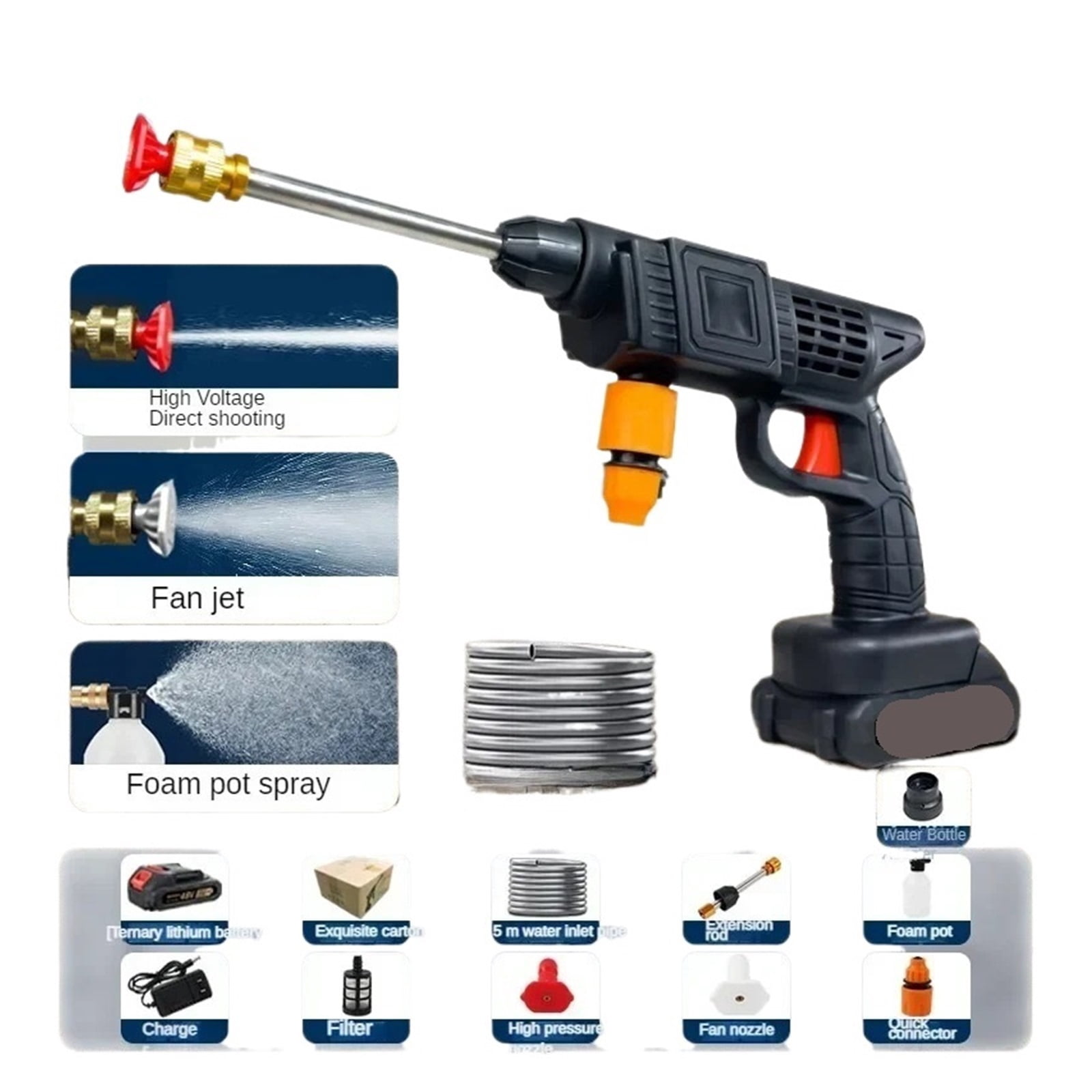 Wireless High Pressure Car Wash Water Gun Portable High Power Water Pump Rechargeable