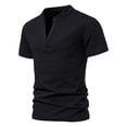 thumbnail image 2 of Mens Deep V Neck Short Sleeved T Shirt Cotton Elastic Bottoming Shirt Small Stand Up Collar In Summer, 2 of 3