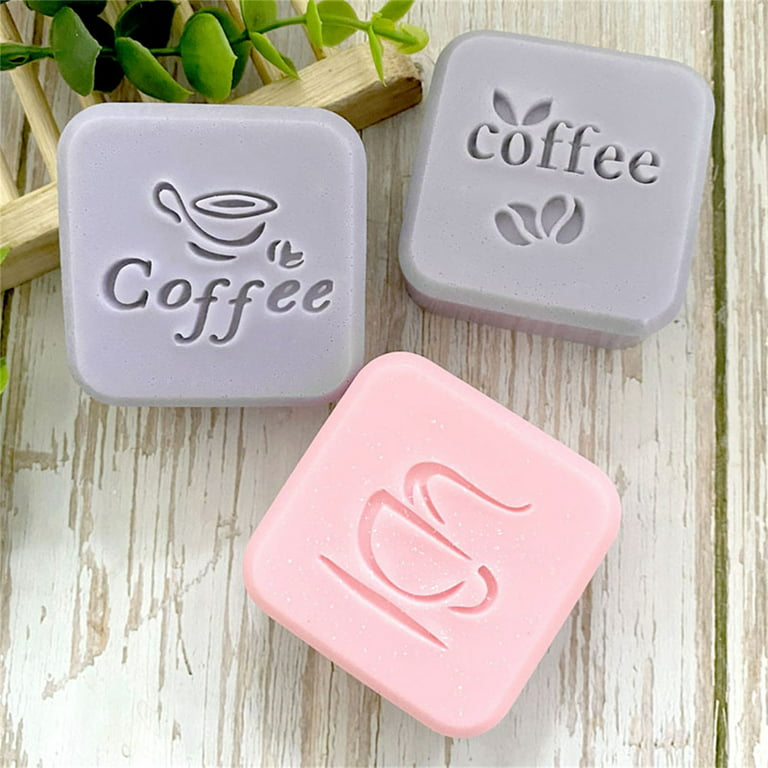 Acrylic Coffee Beer Soap Stamp Handmade Crafts Soaps Seal English Letters  for DIY Making Chapter Unique Soap Stamps 