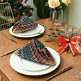 thumbnail image 1 of Servilletas de satén de tela Servilletas de cena con rayas geométricas en zigzag Ideal para cocinas Bodas, fiestas, cenas navideñas Acción de Gracias y Navidad ZefeiWu 8390606379740, 1 of 1
