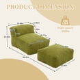 thumbnail image 2 of LLappuil Bean Bag Chair with Ottoman, Lazy Sofa Chair for Adults, Memory Foam Bean Bag Chairs with Memory Foam for Living Room Bedroom Green, 2 of 8