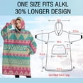 thumbnail image 4 of Oversized Wearable Blanket Hoodie,Pink and Blue Triangle Pattern Sherpa Blanket Hoodie with Super Pockets,Super Warm Fuzzy Pullover for Women & Men, 4 of 6