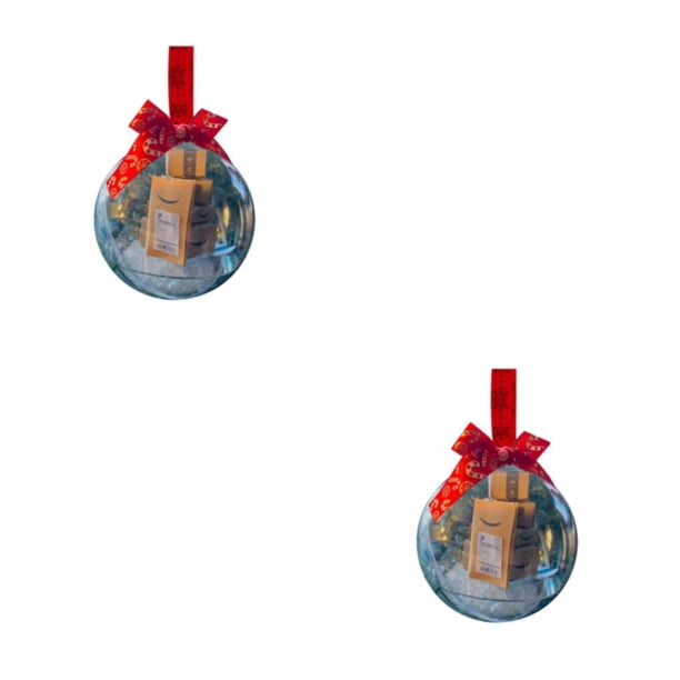 Bola de adornos transparentes Monstrate para la decoración del árbol de Navidad Tipo4-Amarillo 2Conjunto