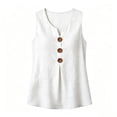 thumbnail image 4 of Wenini Women's Summer Tank Tops V Neck Sleeveless Button Down Casual Loose Flowy Boho Fashion Curved Hem Blouse, White XL, 4 of 5