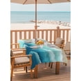 thumbnail image 2 of Outdoor Tablecloth with Umbrella Hole for Patio/Picnic/Party/Camping, Teal Ombre Ocean Waterproof Table Cloth Rectangle Table Cover Washable, Summer Beach Coastal Waves Gradient (60"x 84"), 2 of 8