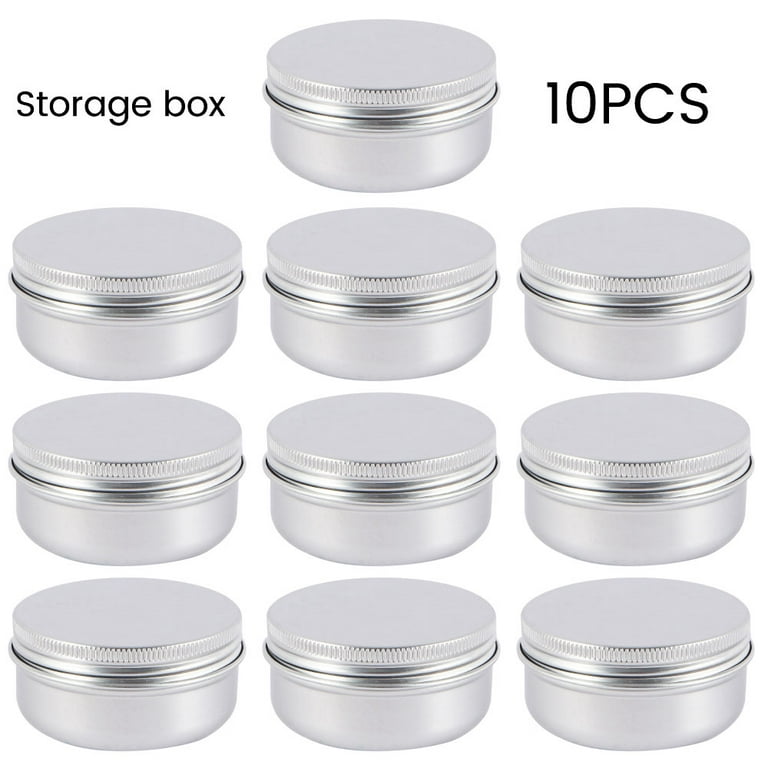 10pcs Mini Round Tin Can Boxes Metal Case Jewelry Container 30ml with Lids  Cover