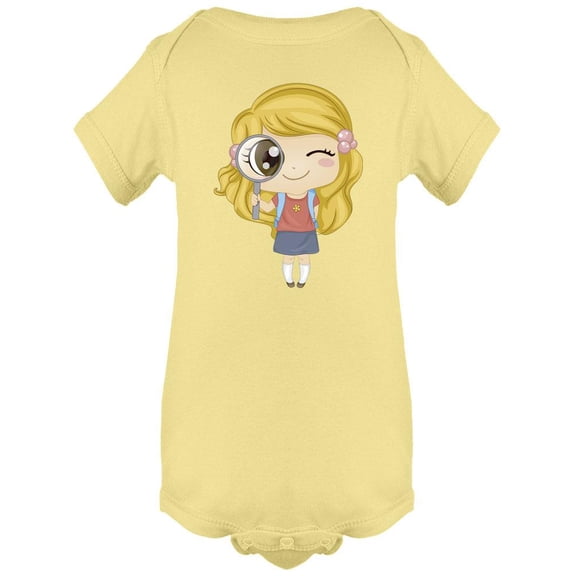 Girl With Magnifying Glass Bodysuit Infant -Image by Shutterstock,  12 Months
