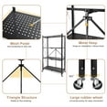 thumbnail image 4 of Vebreda 4-Tier Storage Shelf Foldable Metal Shelving Units with Wheels, Black, 4 of 8
