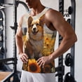 thumbnail image 5 of Pofeuu Cute Corgi Sunflower Print Men's Workout Tank Tops Sleeveless Muscle Gym Shirt Quick Dry-4X-Large, 5 of 7