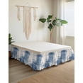 thumbnail image 2 of Abstract Art Bed Skirt California King Size 18&nbsp;Inch Drop, Blue Gary Watercolor Gradient Wrap Around Dust Ruffle Bedskirts, Wrinkle & Fade Resistant Easy Fit Bedskirt with Adjustable Elastic, 2 of 8
