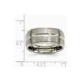 thumbnail image 6 of Solid Titanium Grooved Ridged Edge 10mm Men's Matte Brushed Finish and Wedding Band Ring Size 12, 6 of 7