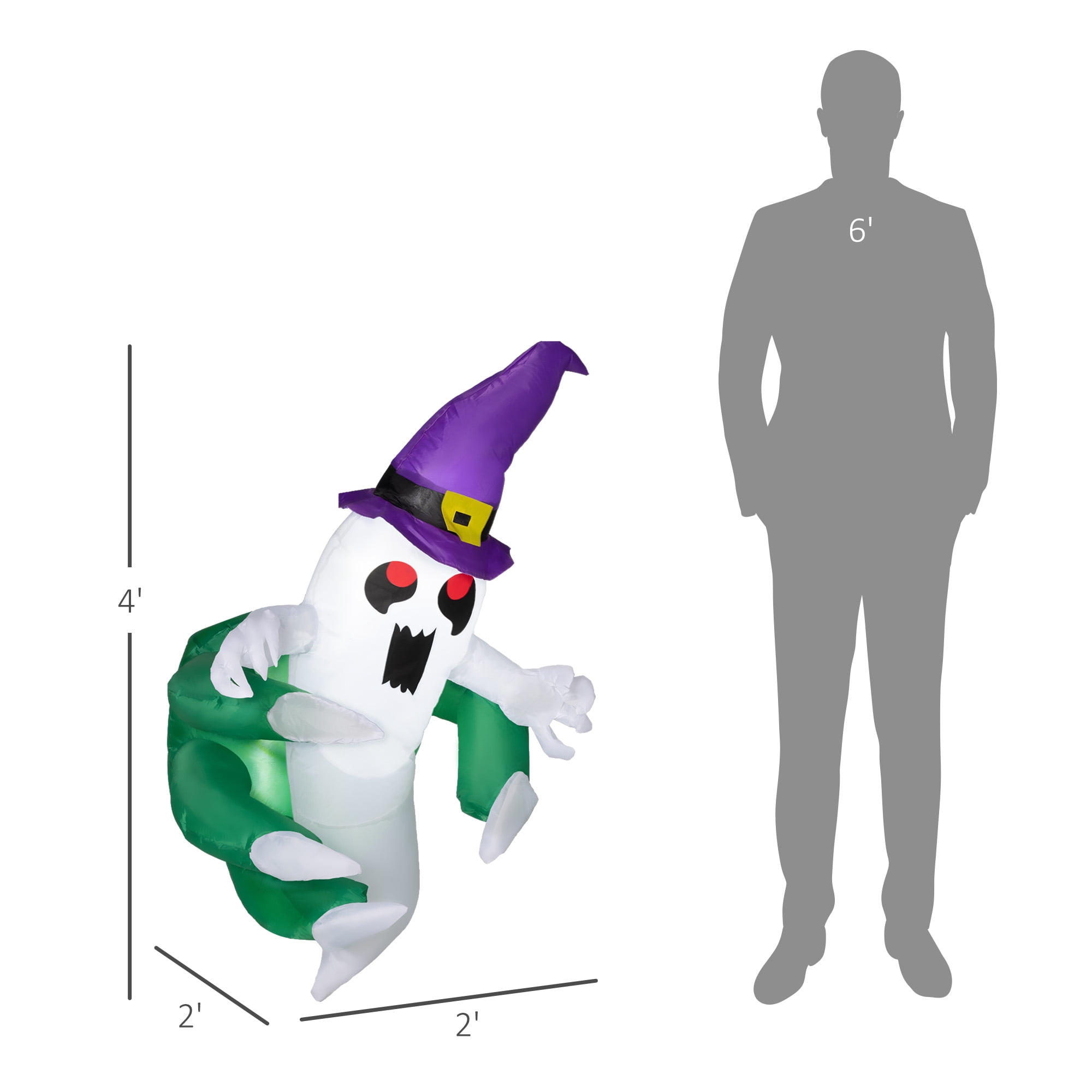 Alvantor Inflatable Halloween Sticker 3.9ft Halloween Ghost Decorations for Indoor Outdoor