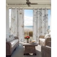 thumbnail image 4 of Beige Black Botanical Blackout Curtains 39 Inches Long for Bedroom, Watercolor Floral Vintage Thermal Insulated Room Darkening Black Out Window Curtain Panels Grommet Drapes for Living Room, 4 of 8